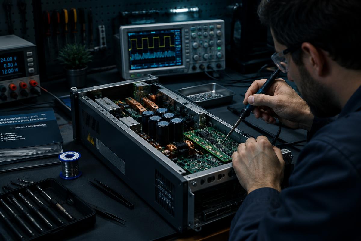 Reparación electrónica de un servodrive industrial